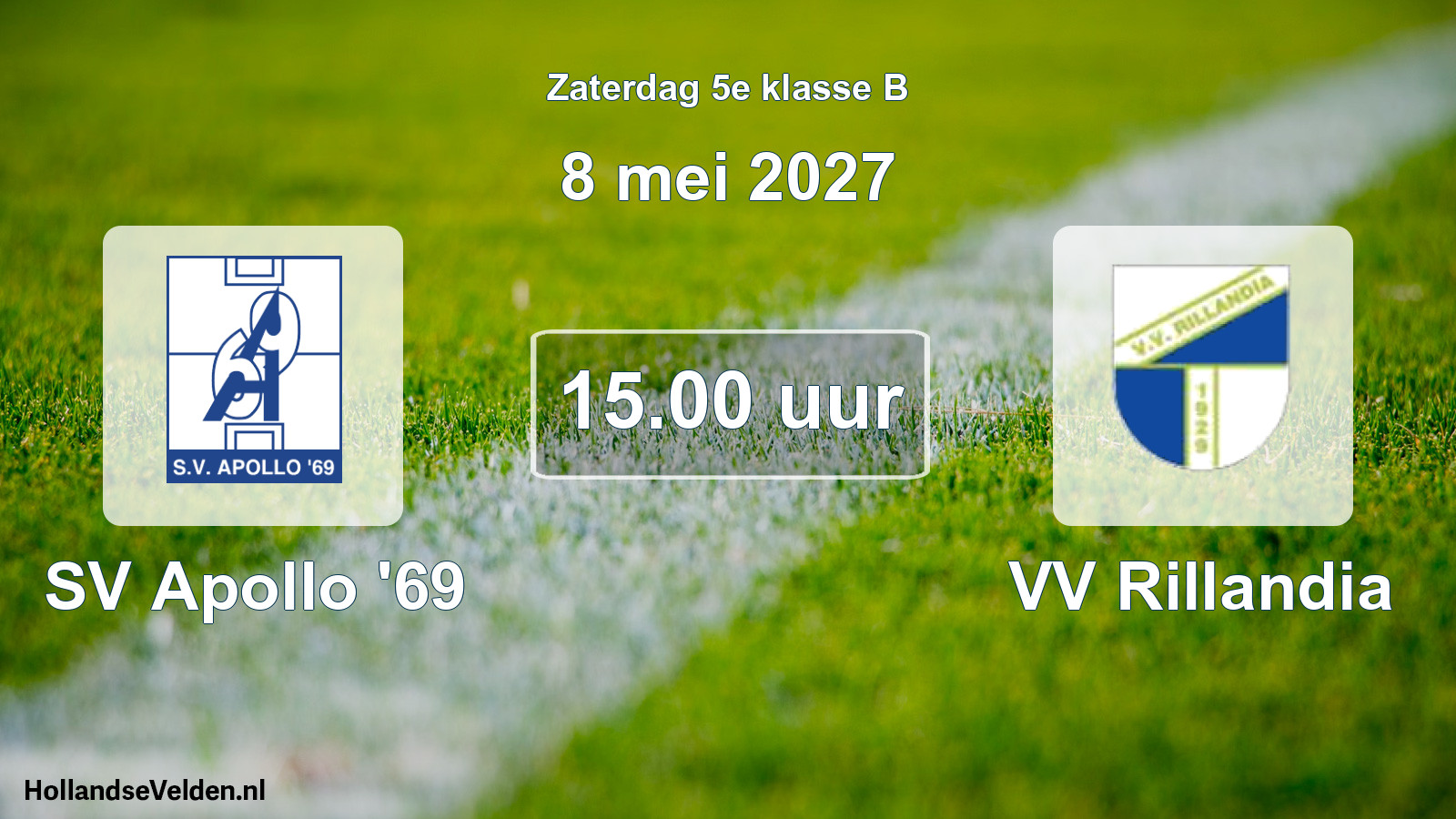 Geplande wedstrijd: SV Apollo '69 - VV Rillandia (8 mei 2027)