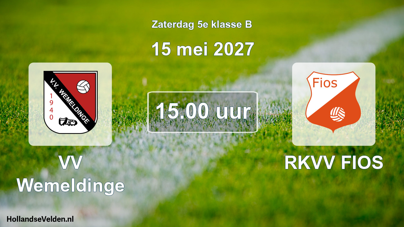 Scheduled Match: VV Wemeldinge - RKVV FIOS (15 May 2027)