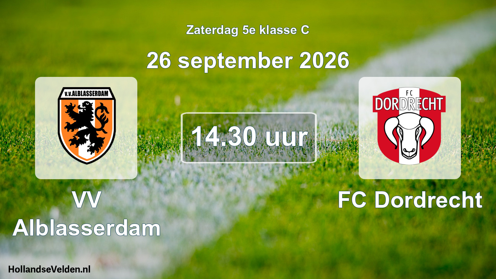 Geplande wedstrijd: VV Alblasserdam - FC Dordrecht (26 september 2026)