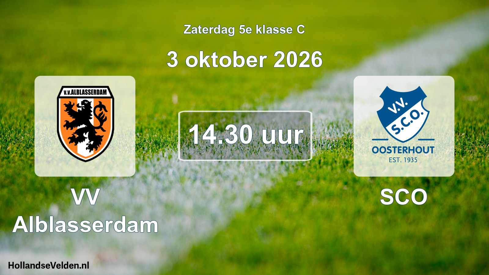 Geplande wedstrijd: VV Alblasserdam - SCO (3 oktober 2026)