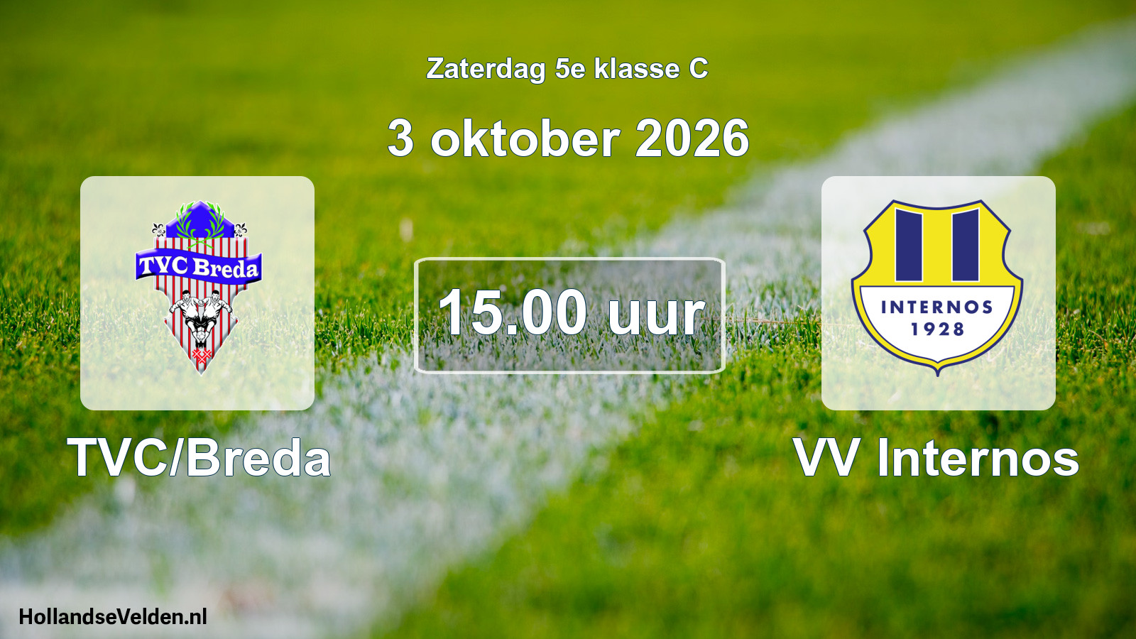 Geplande wedstrijd: TVC/Breda - VV Internos (3 oktober 2026)