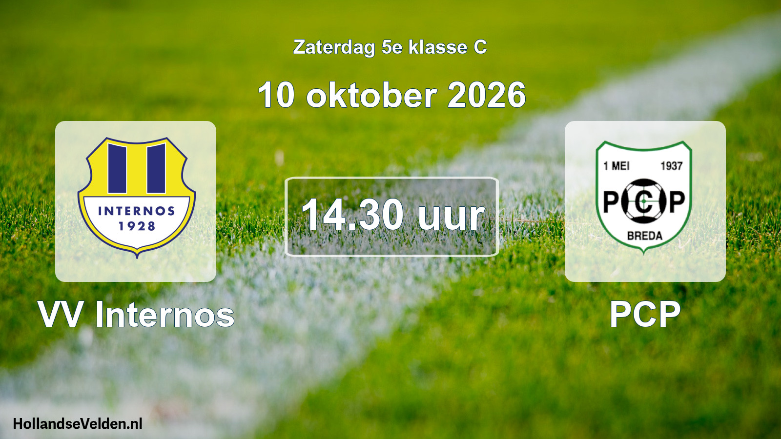 Geplande wedstrijd: VV Internos - PCP (10 oktober 2026)