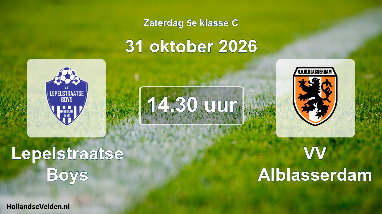 Geplande wedstrijd: Lepelstraatse Boys - VV Alblasserdam (31 oktober 2026)