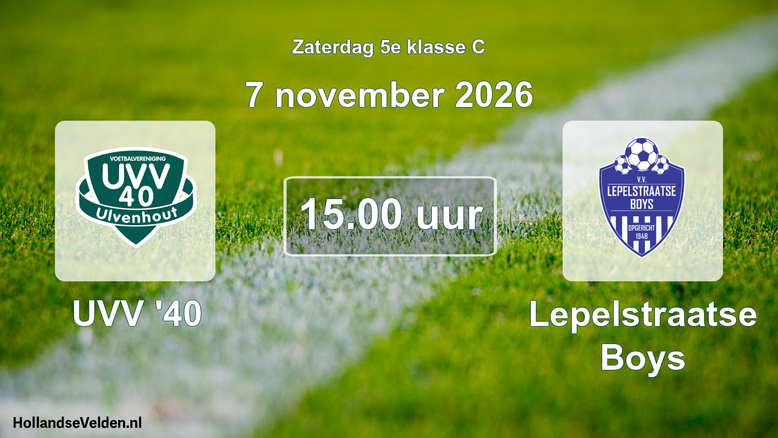 Geplande wedstrijd: UVV '40 - Lepelstraatse Boys (7 november 2026)