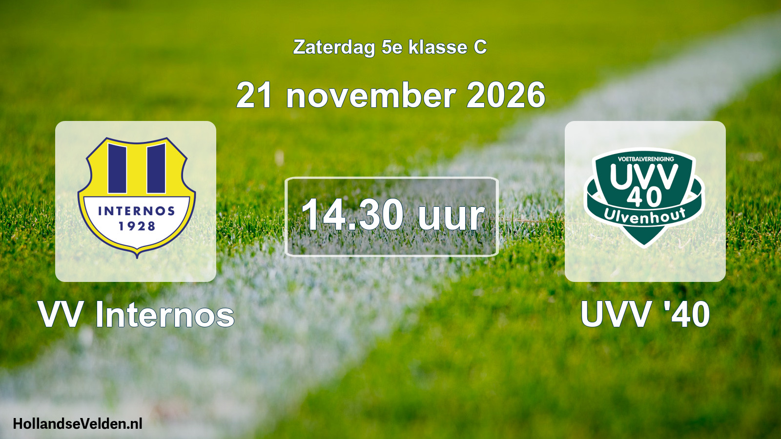 Geplande wedstrijd: VV Internos - UVV '40 (21 november 2026)