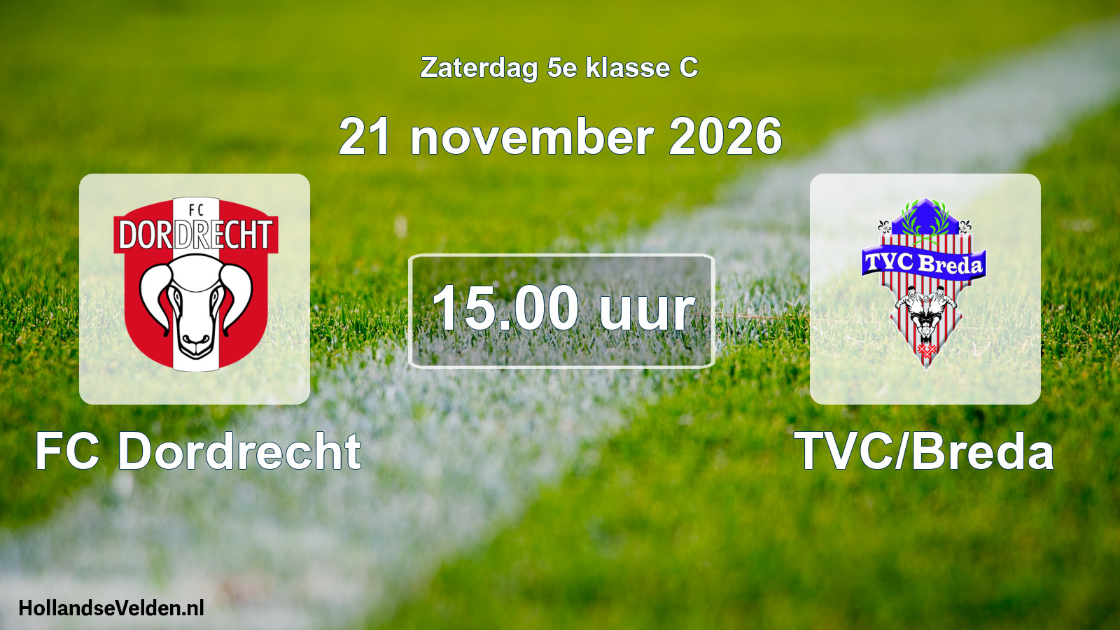 Geplande wedstrijd: FC Dordrecht - TVC/Breda (21 november 2026)