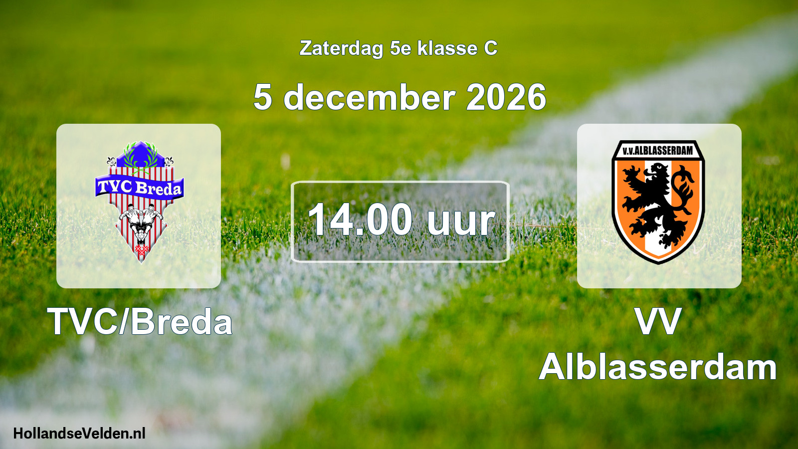 Geplande wedstrijd: TVC/Breda - VV Alblasserdam (5 december 2026)