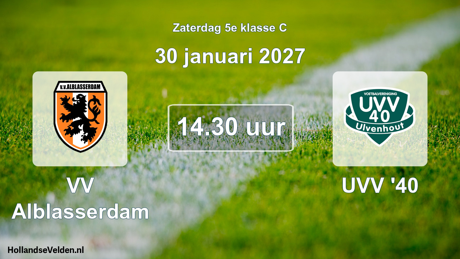 Geplande wedstrijd: VV Alblasserdam - UVV '40 (30 januari 2027)