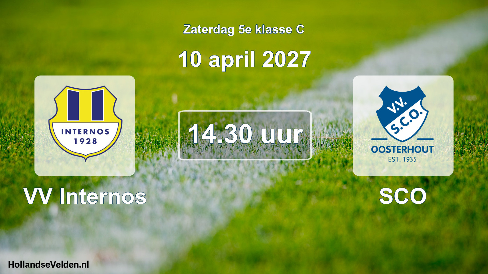 Geplande wedstrijd: VV Internos - SCO (10 april 2027)