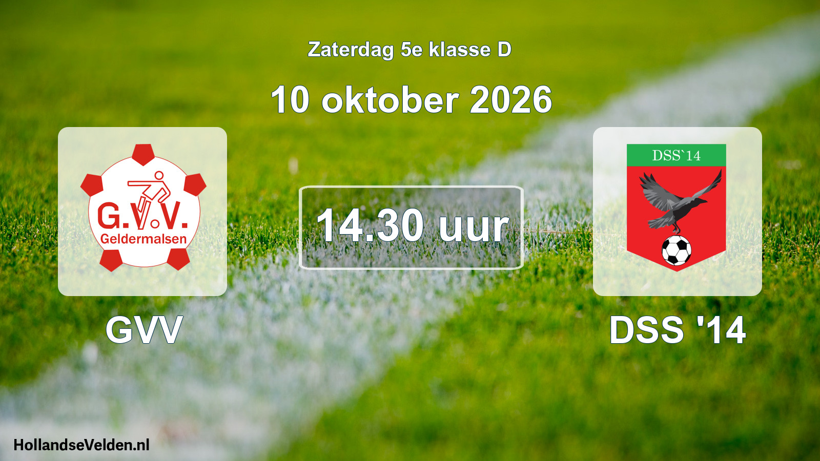 Geplande wedstrijd: GVV - DSS '14 (10 oktober 2026)