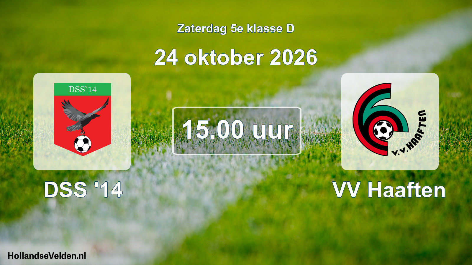 Geplande wedstrijd: DSS '14 - VV Haaften (24 oktober 2026)