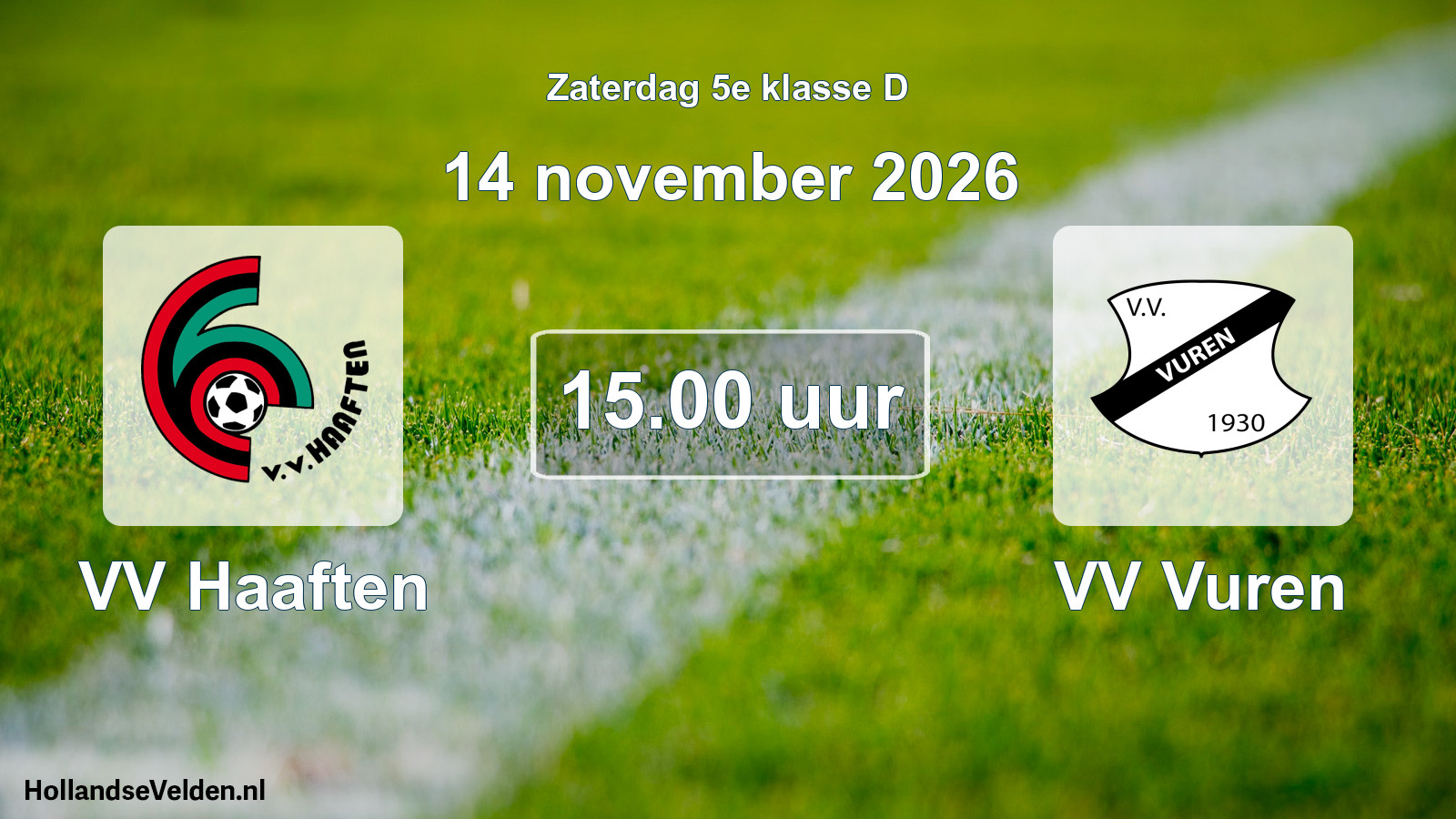 Geplande wedstrijd: VV Haaften - VV Vuren (14 november 2026)