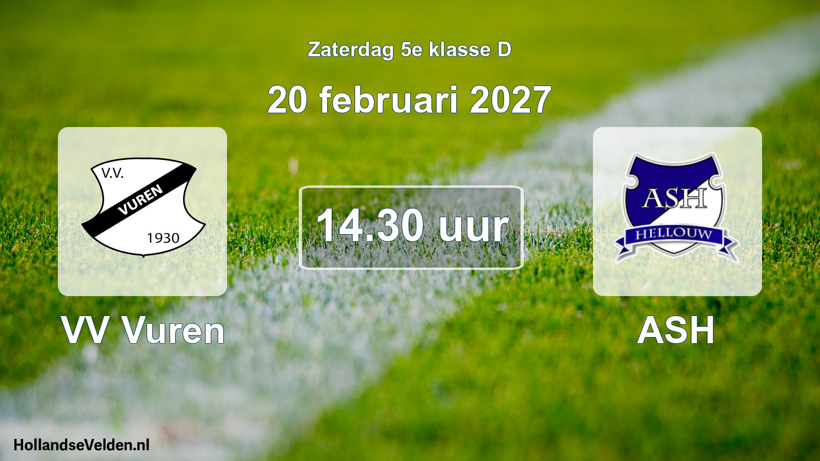 Scheduled Match: VV Vuren - ASH (20 February 2027)