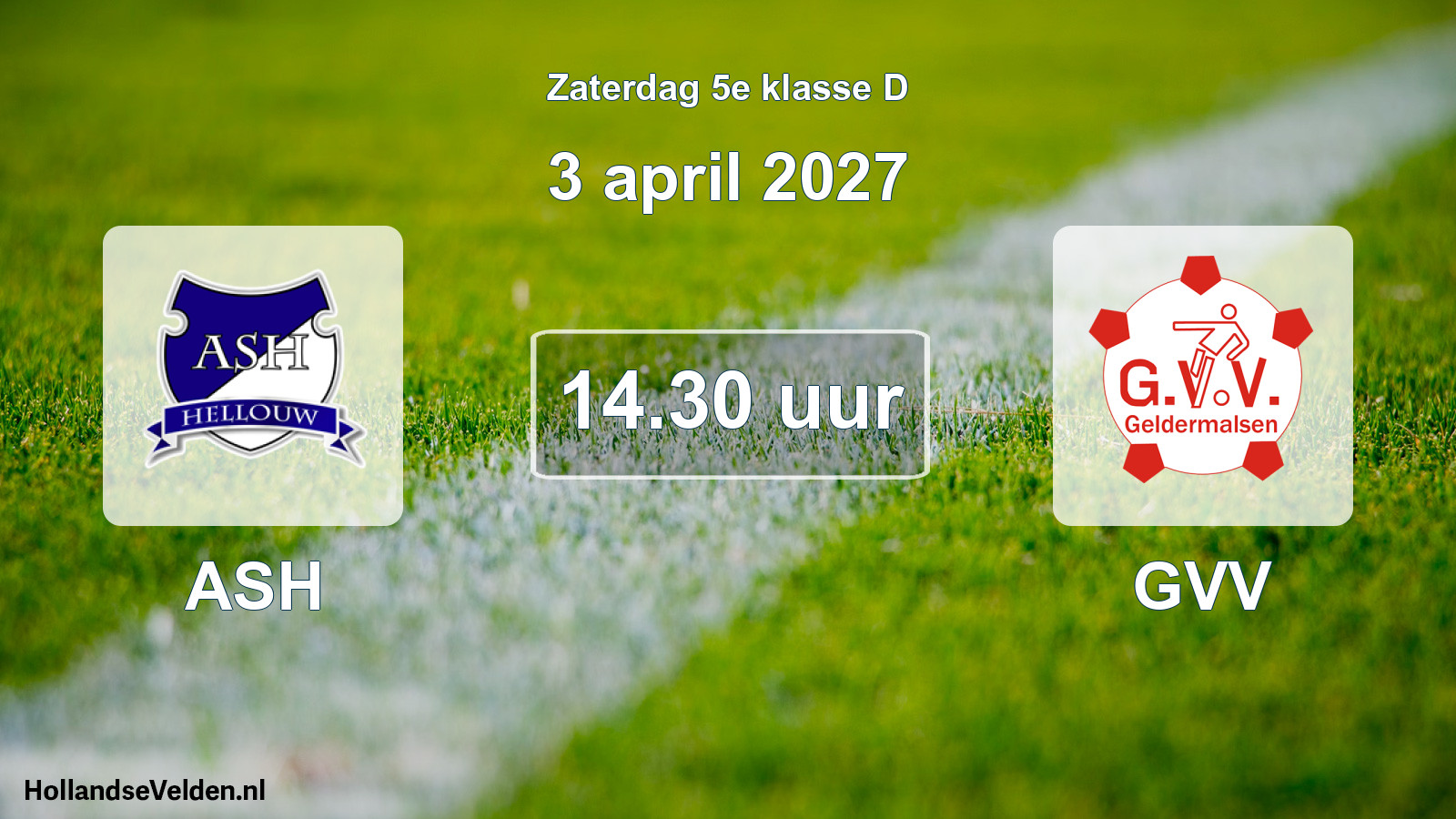 Geplande wedstrijd: ASH - GVV (3 april 2027)