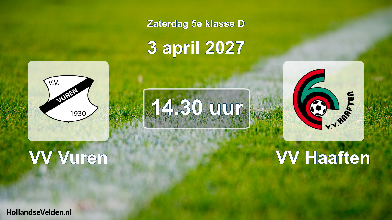 Geplande wedstrijd: VV Vuren - VV Haaften (3 april 2027)