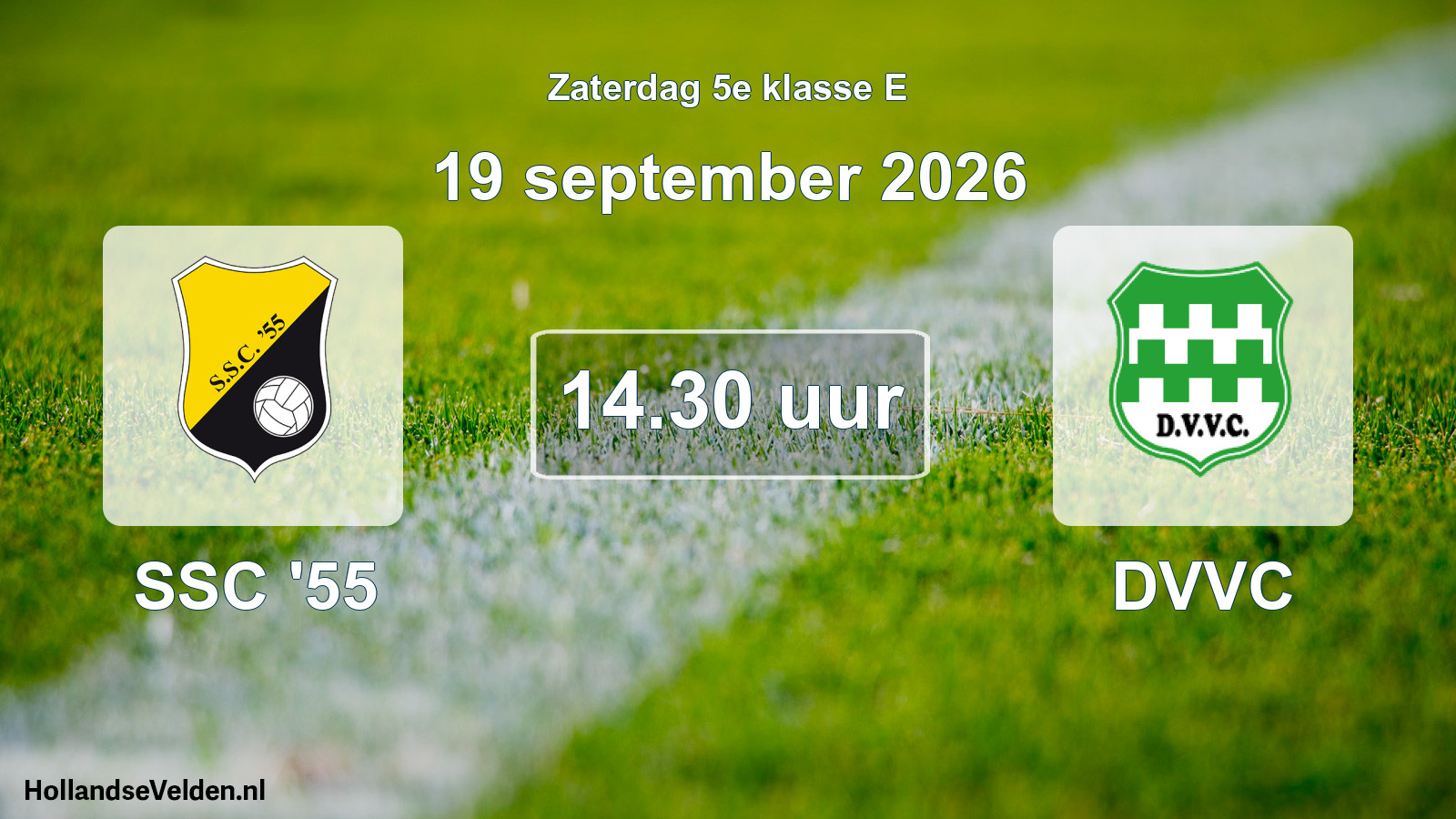 Scheduled Match: SSC '55 - DVVC (19 September 2026)