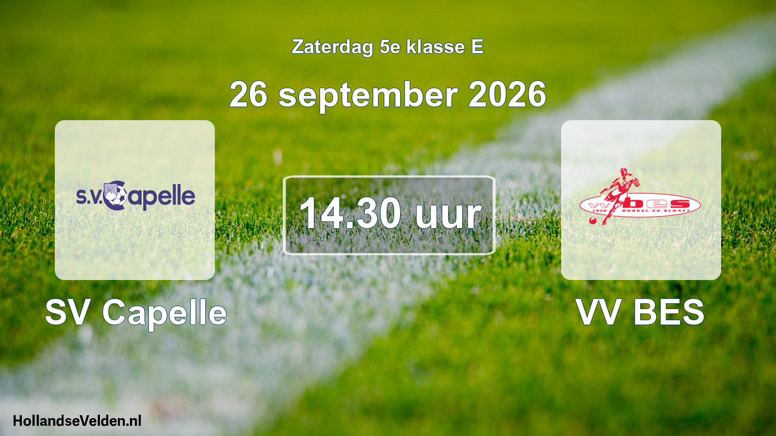 Geplande wedstrijd: SV Capelle - VV BES (26 september 2026)