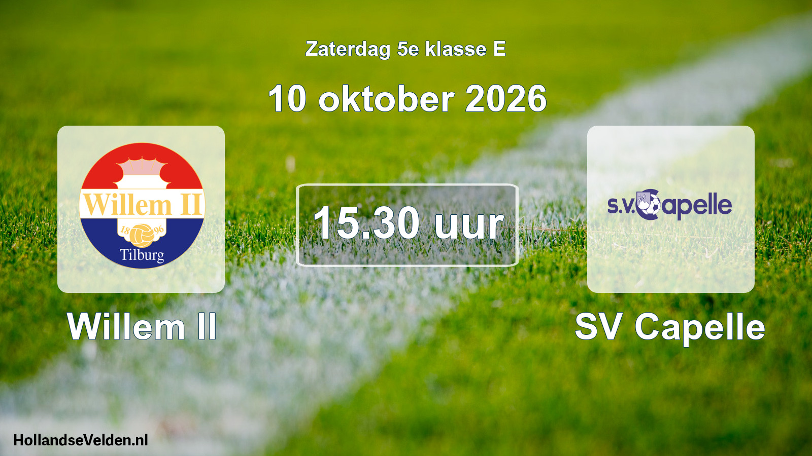 Geplande wedstrijd: Willem II - SV Capelle (10 oktober 2026)