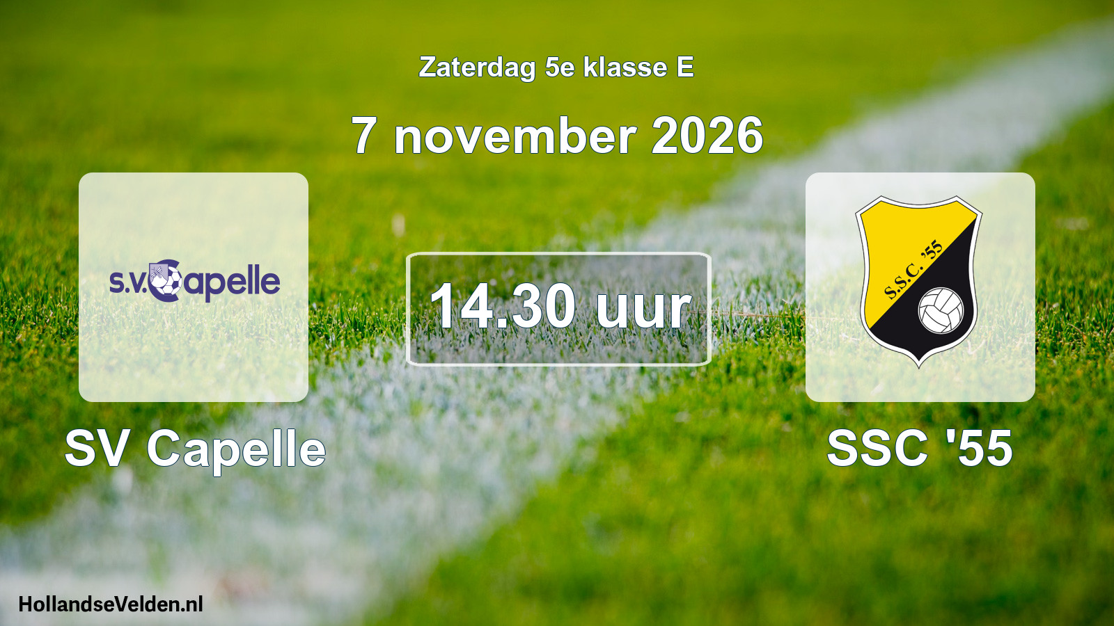 Geplande wedstrijd: SV Capelle - SSC '55 (7 november 2026)
