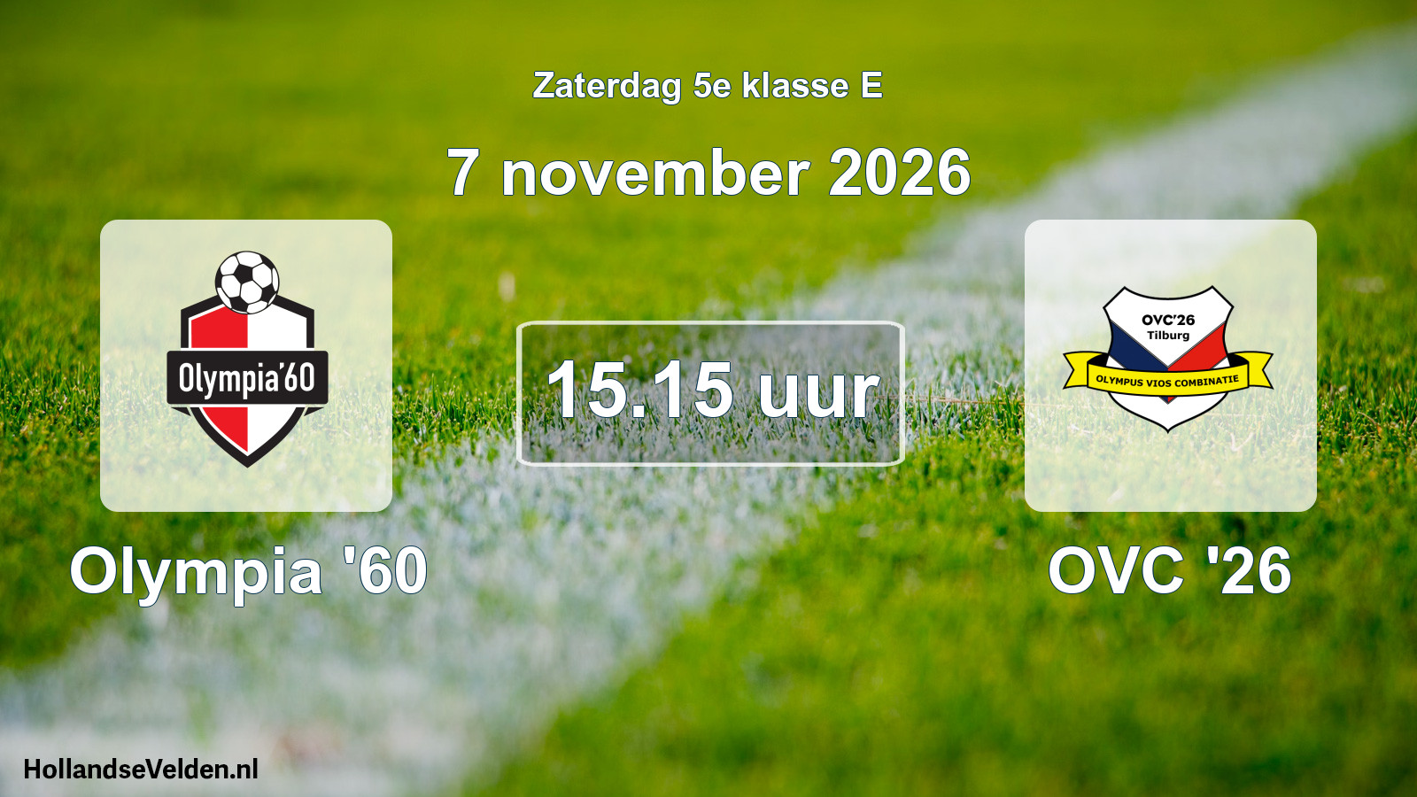 Geplande wedstrijd: Olympia '60 - OVC '26 (7 november 2026)