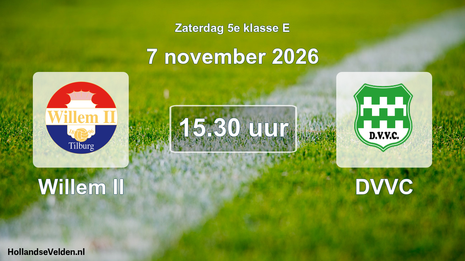 Scheduled Match: Willem II - DVVC (7 November 2026)