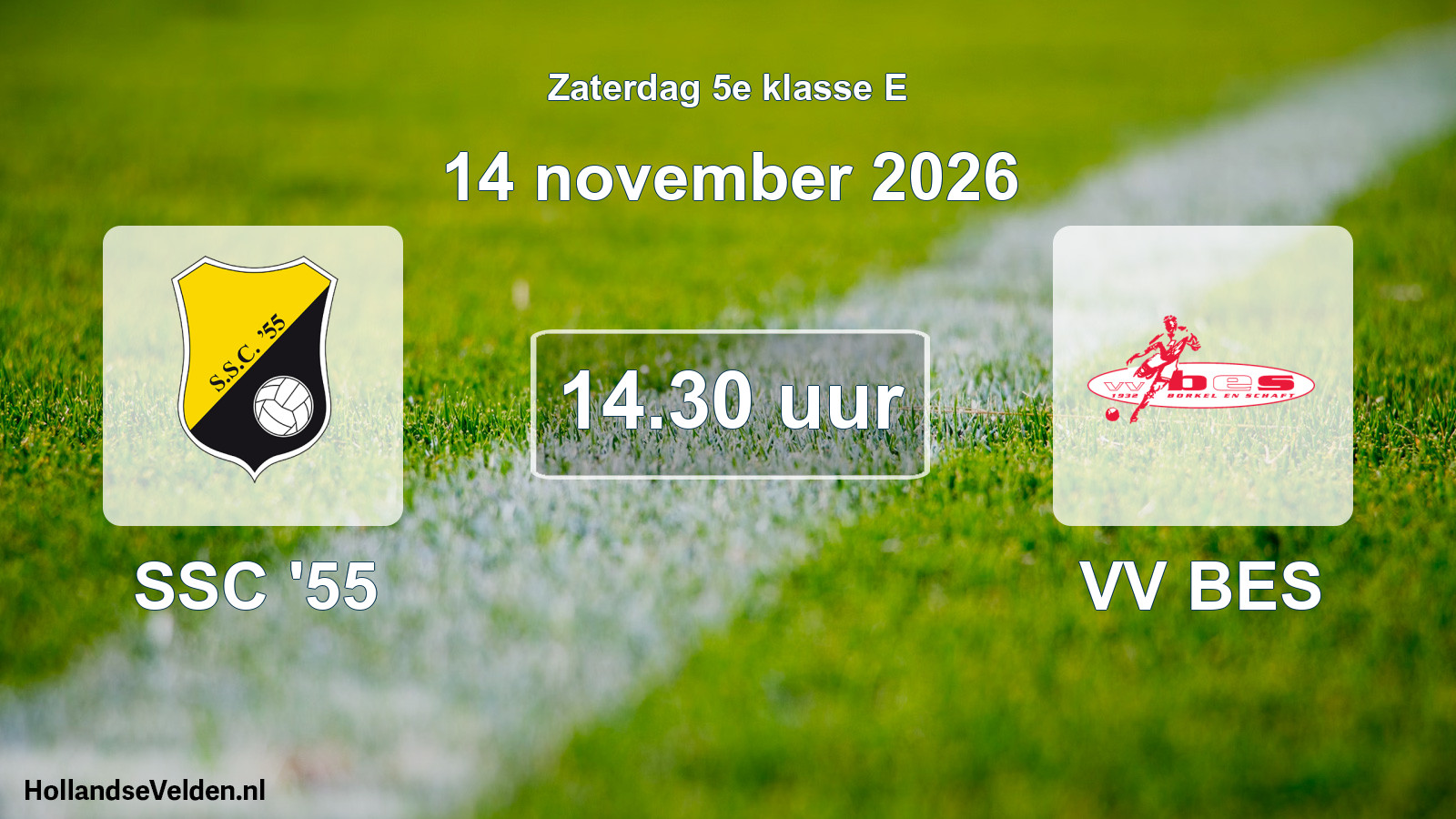 Geplande wedstrijd: SSC '55 - VV BES (14 november 2026)