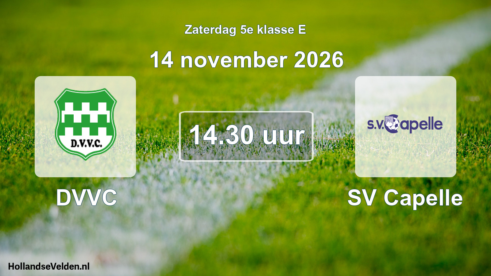 Geplande wedstrijd: DVVC - SV Capelle (14 november 2026)