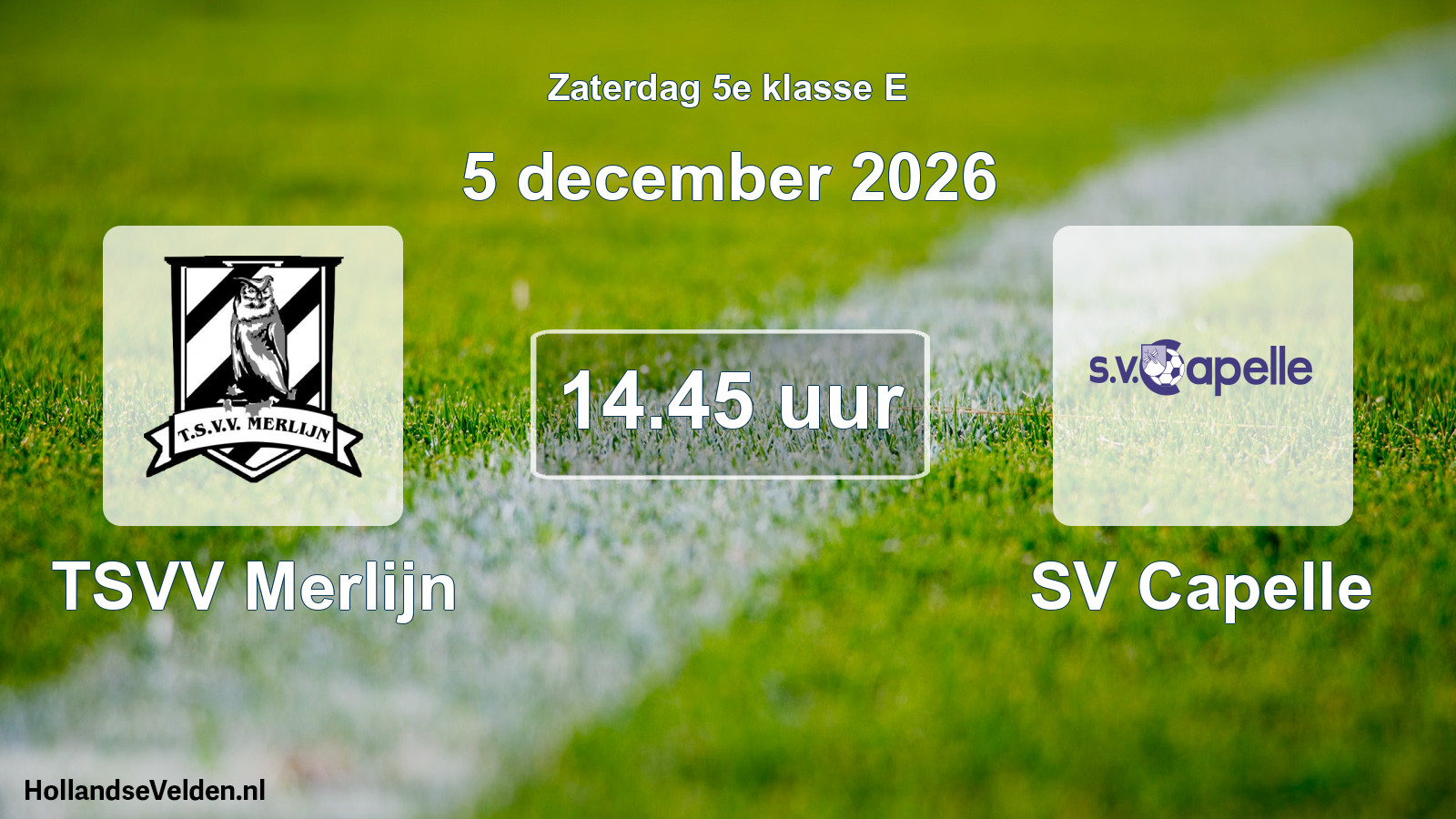 Geplande wedstrijd: TSVV Merlijn - SV Capelle (5 december 2026)