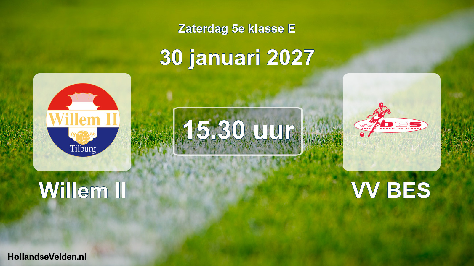 Geplande wedstrijd: Willem II - VV BES (30 januari 2027)