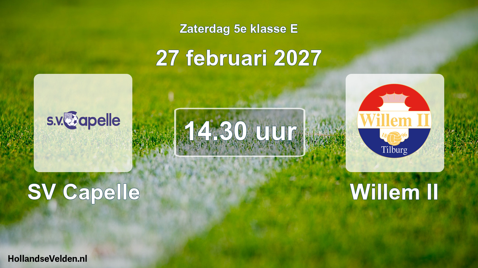 Geplande wedstrijd: SV Capelle - Willem II (27 februari 2027)