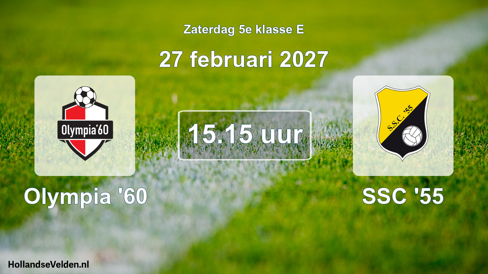 Geplande wedstrijd: Olympia '60 - SSC '55 (27 februari 2027)