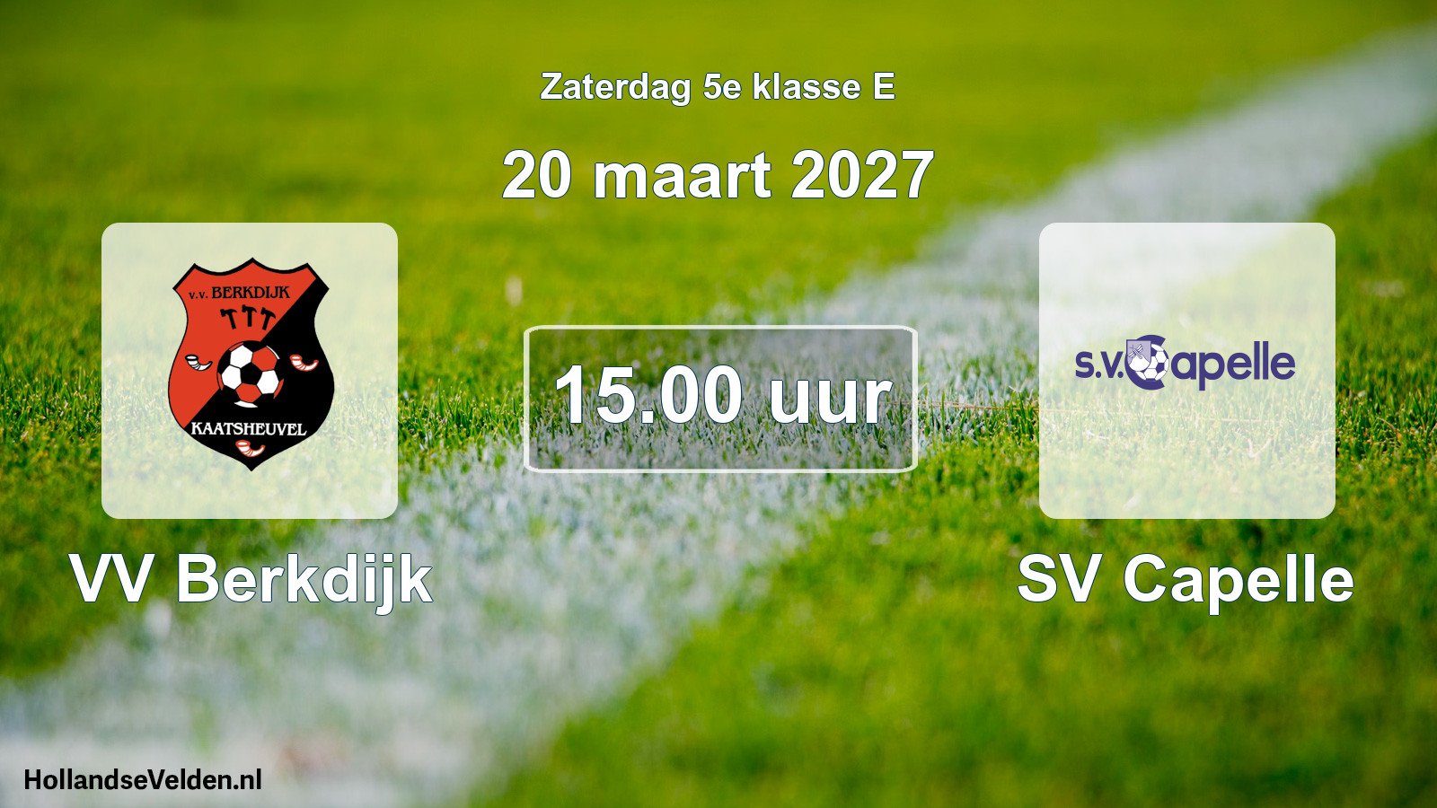 Geplande wedstrijd: VV Berkdijk - SV Capelle (20 maart 2027)