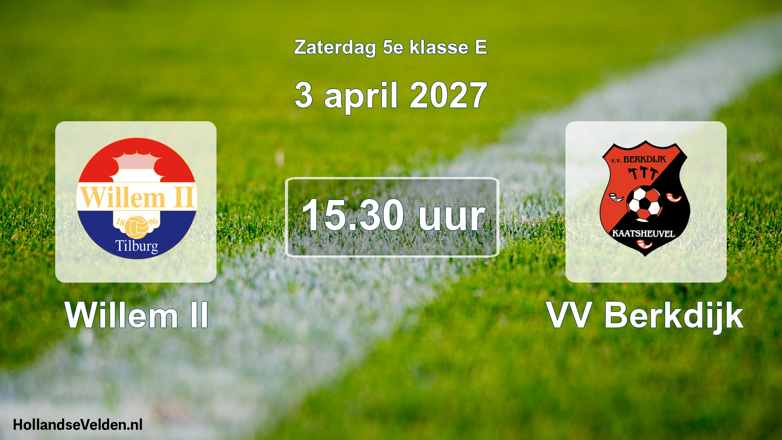 Scheduled Match: Willem II - VV Berkdijk (3 April 2027)