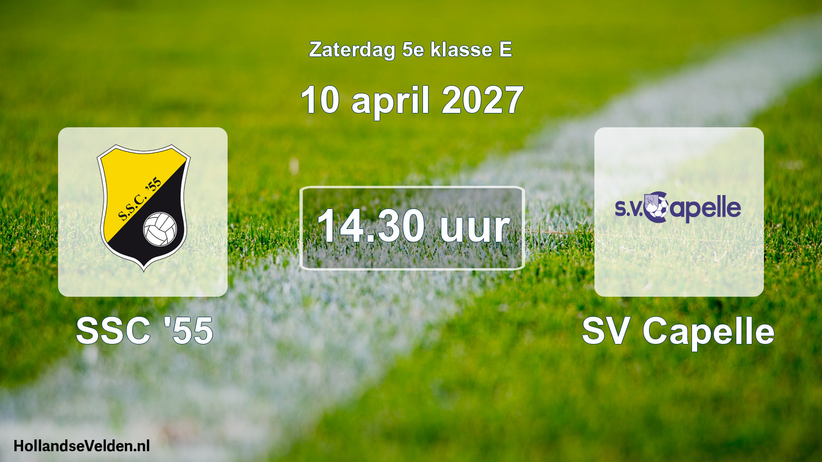 Geplande wedstrijd: SSC '55 - SV Capelle (10 april 2027)