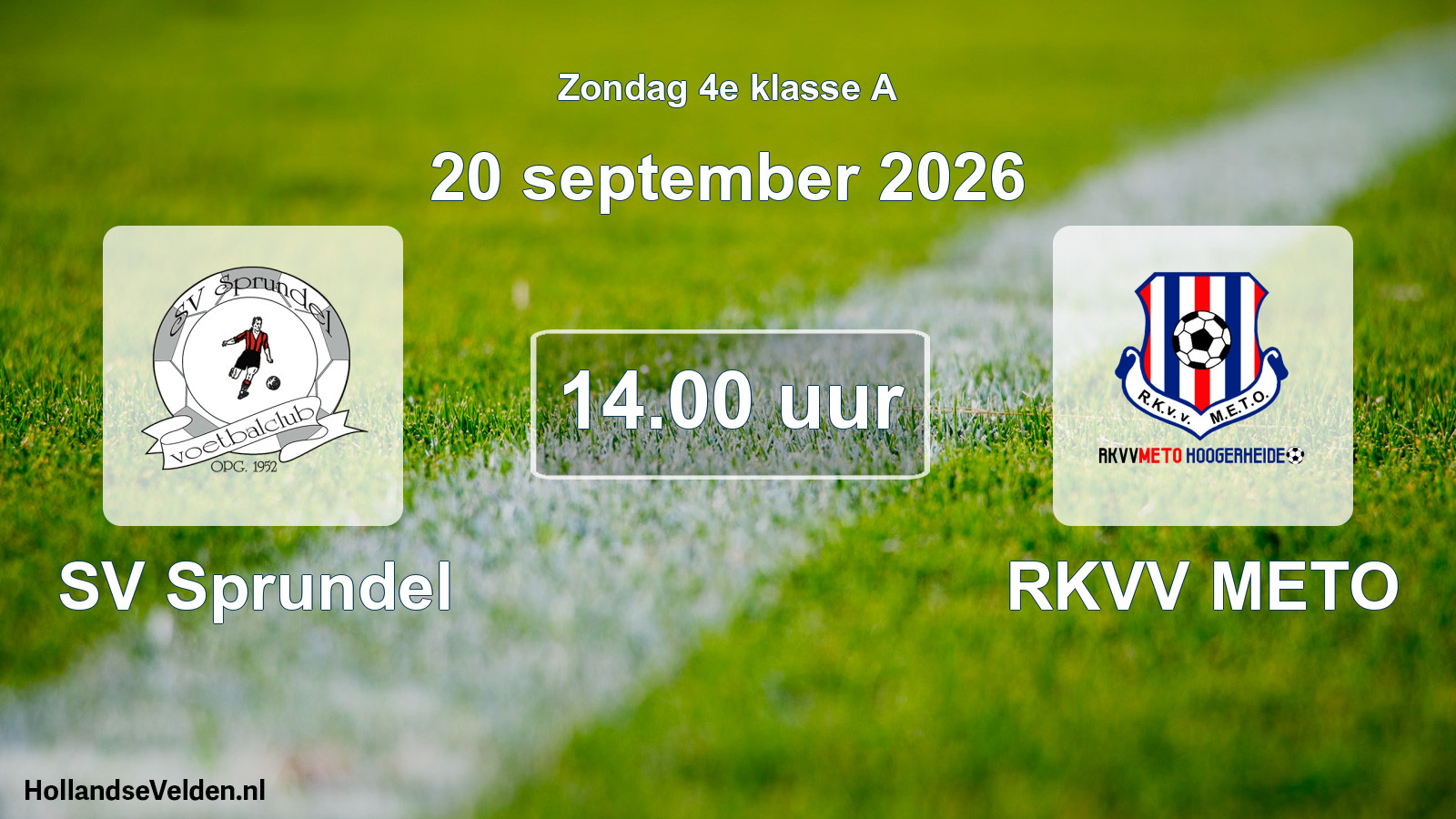 Geplande wedstrijd: SV Sprundel - RKVV METO (20 september 2026)
