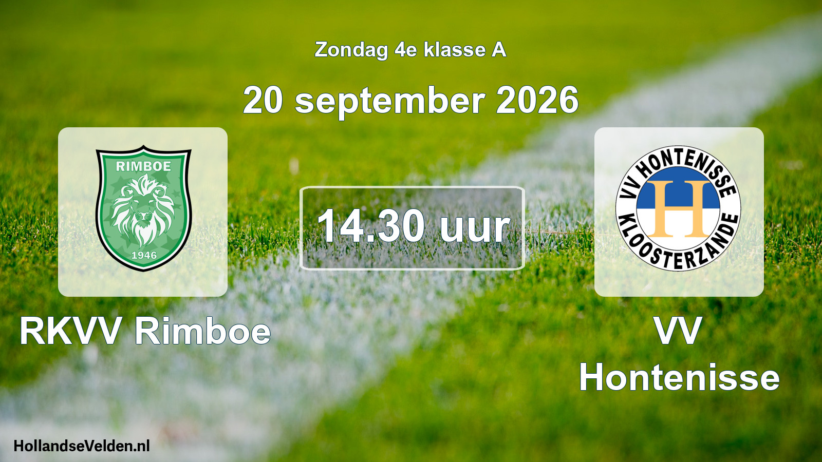 Scheduled Match: RKVV Rimboe - VV Hontenisse (20 September 2026)