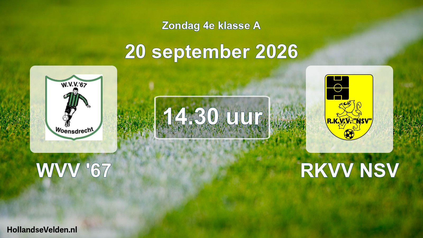 Geplande wedstrijd: WVV '67 - RKVV NSV (20 september 2026)