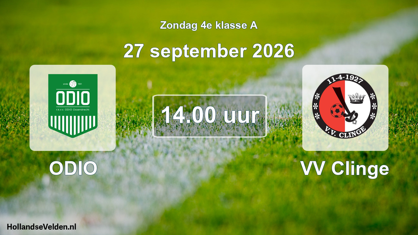 Geplande wedstrijd: ODIO - VV Clinge (27 september 2026)