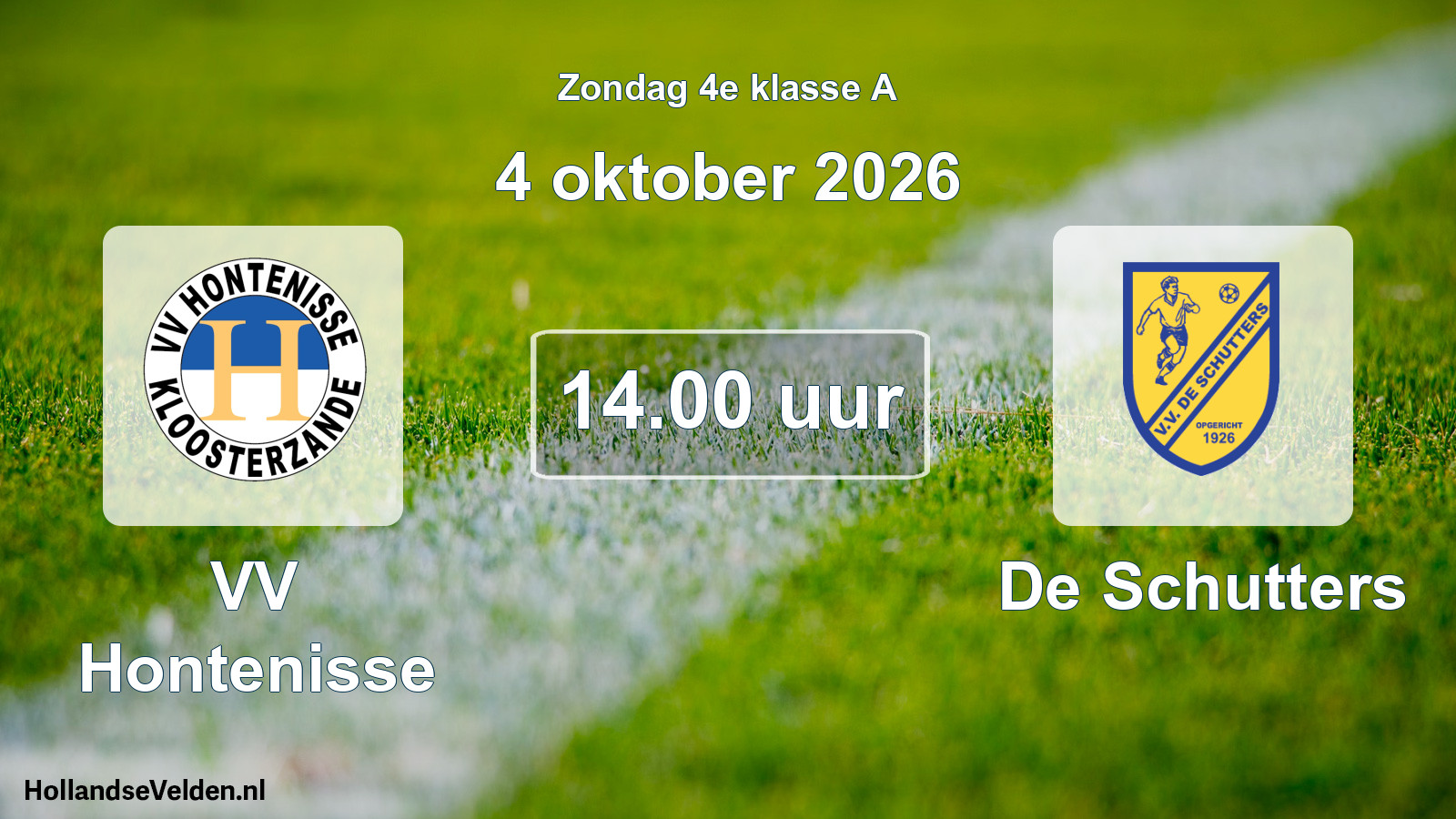 Geplande wedstrijd: VV Hontenisse - De Schutters (4 oktober 2026)