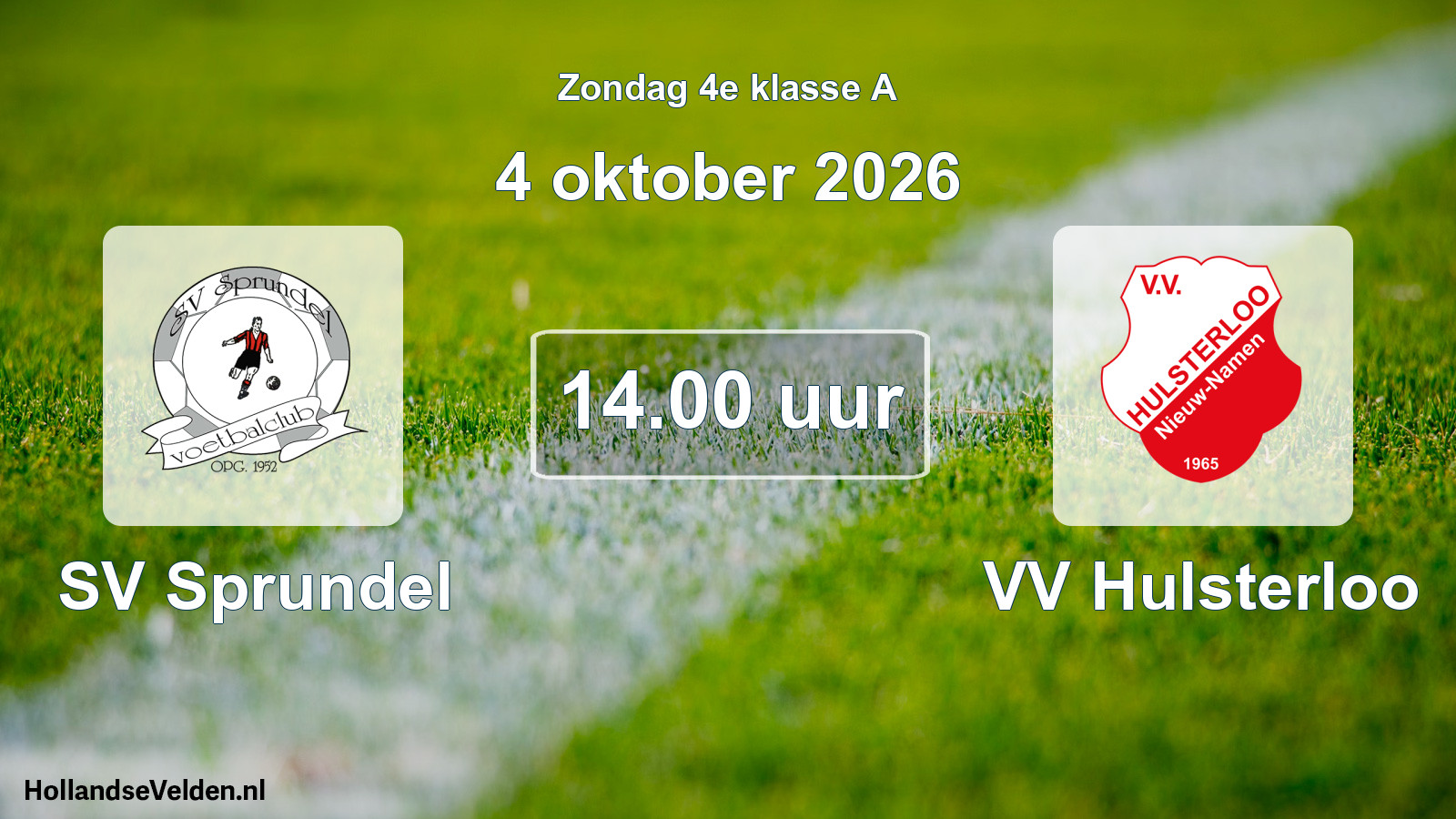 Scheduled Match: SV Sprundel - VV Hulsterloo (4 October 2026)