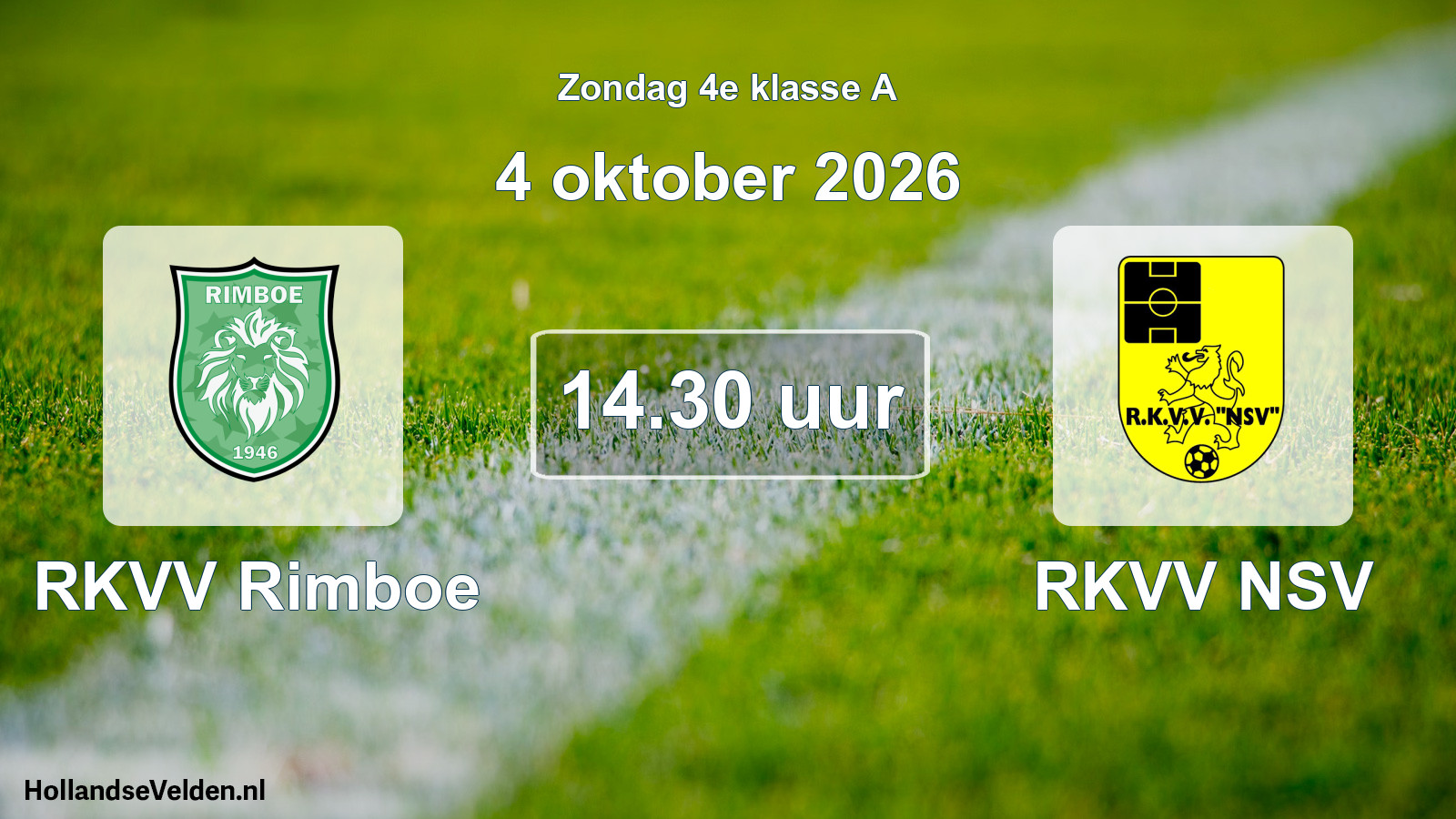 Geplande wedstrijd: RKVV Rimboe - RKVV NSV (4 oktober 2026)