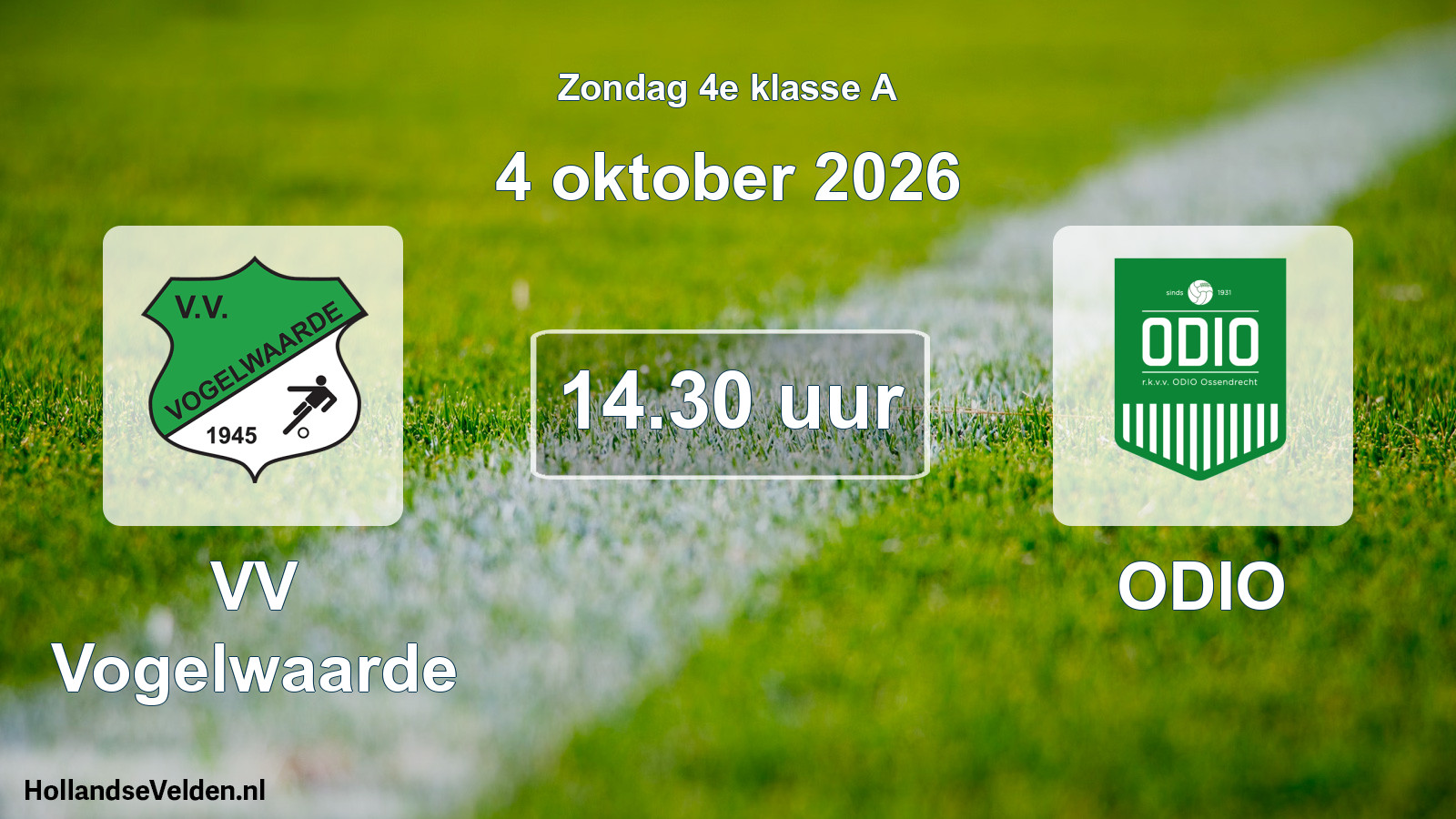 Geplande wedstrijd: VV Vogelwaarde - ODIO (4 oktober 2026)