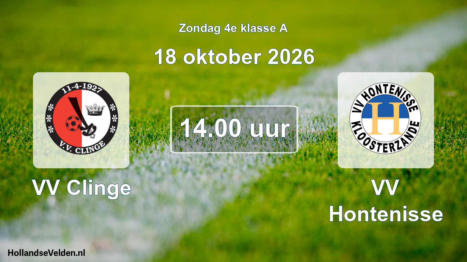 Geplande wedstrijd: VV Clinge - VV Hontenisse (18 oktober 2026)