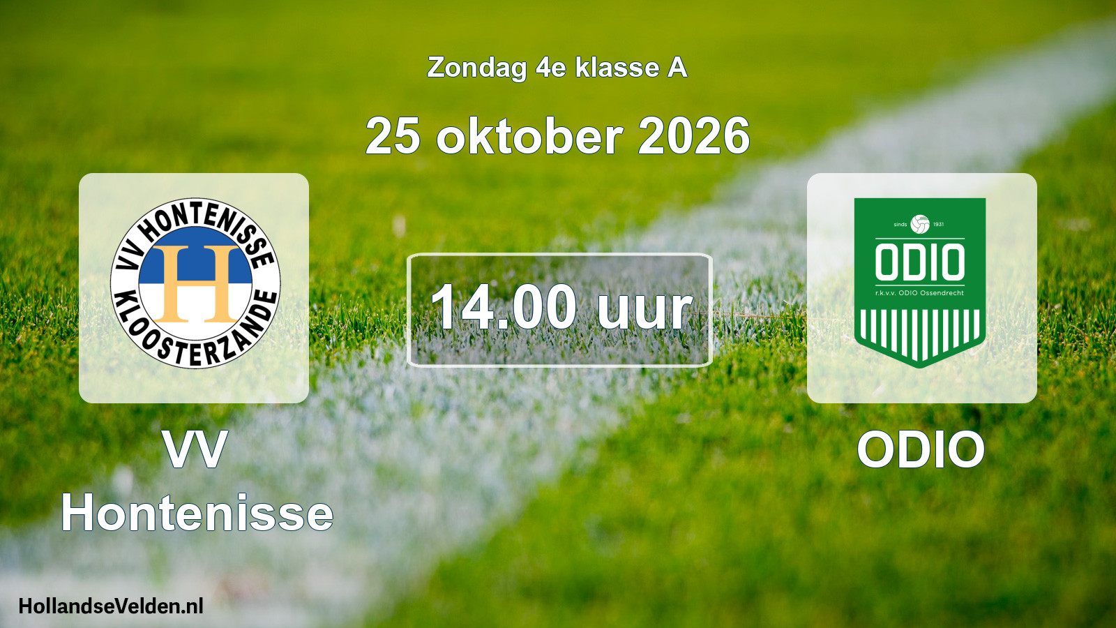 Geplande wedstrijd: VV Hontenisse - ODIO (25 oktober 2026)