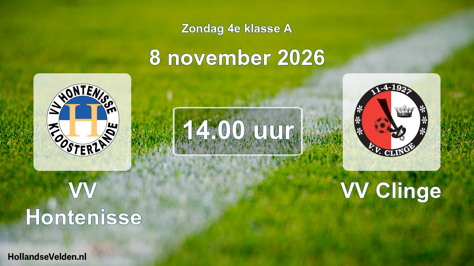 Geplande wedstrijd: VV Hontenisse - VV Clinge (8 november 2026)