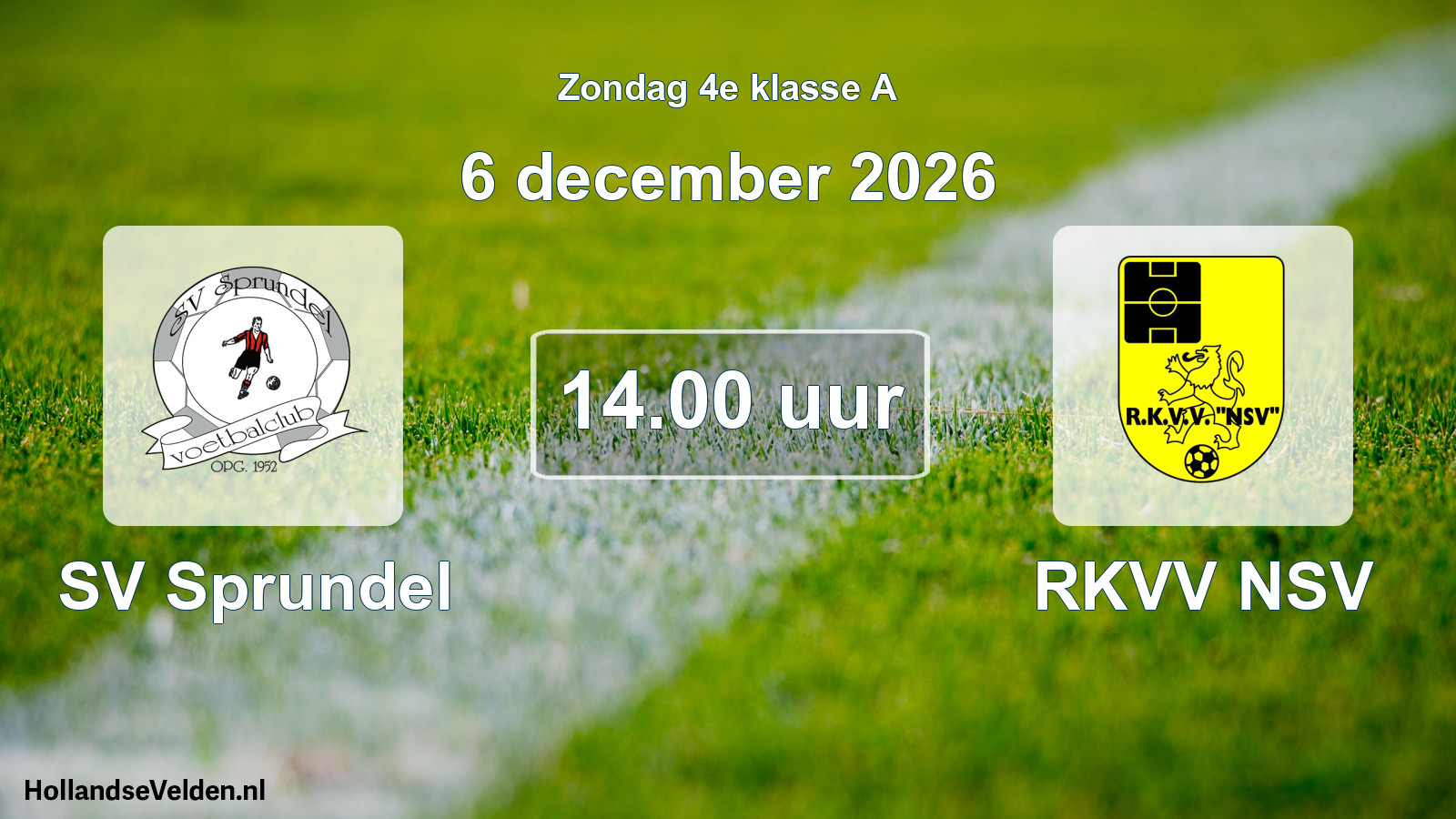 Geplande wedstrijd: SV Sprundel - RKVV NSV (6 december 2026)