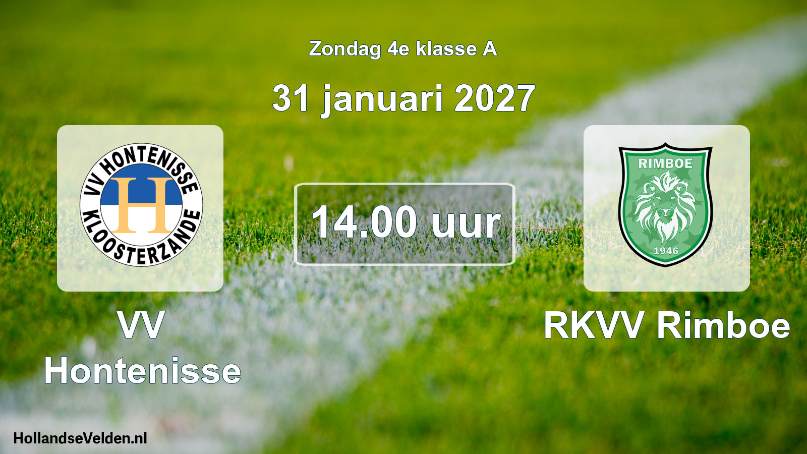 Geplande wedstrijd: VV Hontenisse - RKVV Rimboe (31 januari 2027)