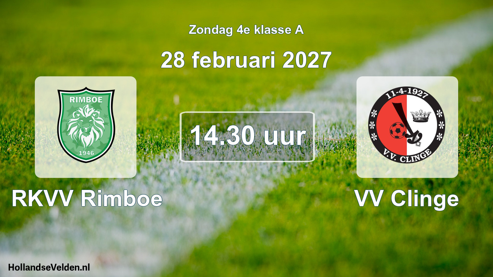 Geplande wedstrijd: RKVV Rimboe - VV Clinge (28 februari 2027)