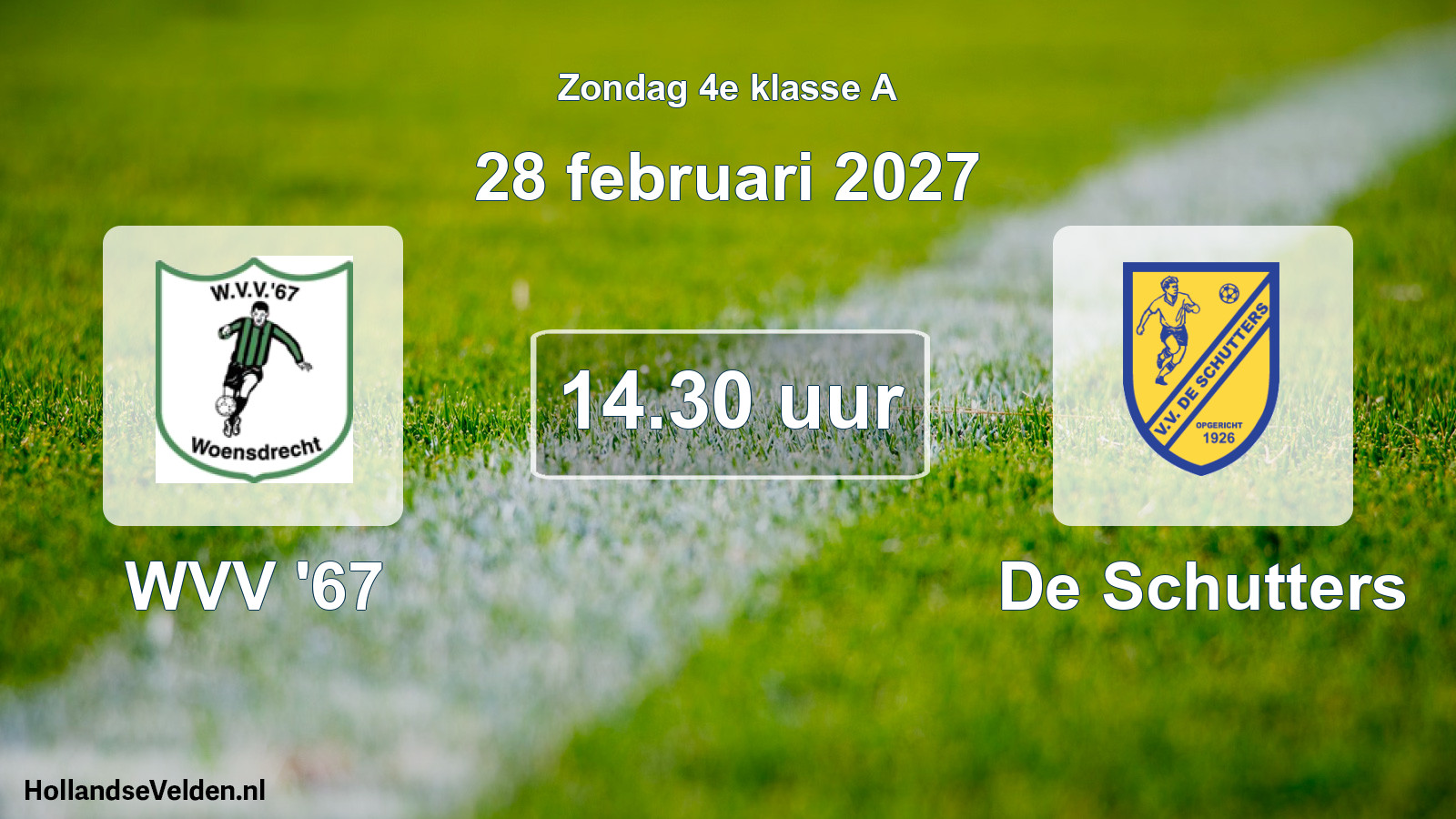 Geplande wedstrijd: WVV '67 - De Schutters (28 februari 2027)