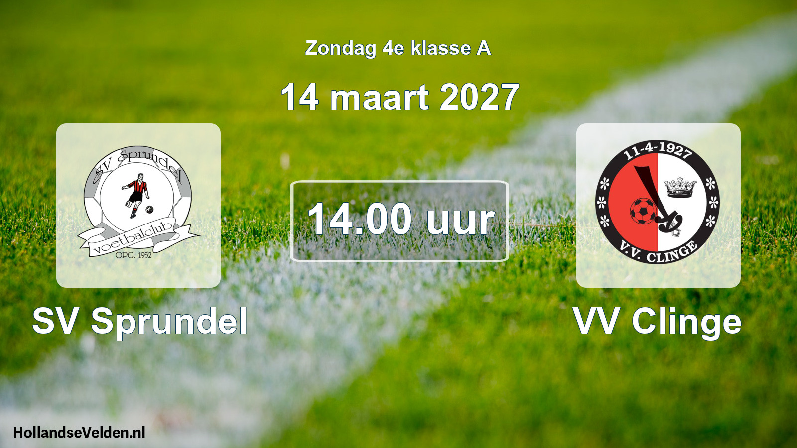 Geplande wedstrijd: SV Sprundel - VV Clinge (14 maart 2027)